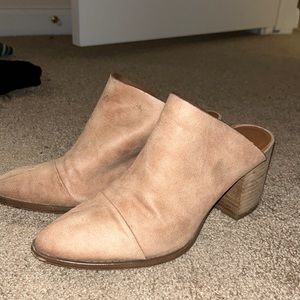 Report heeled mule booties